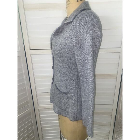 Cocogio Cardigan Sweater Coat Tweed Acrylic Wool Blend Buttons Collared Sz Small - Picture 4 of 8